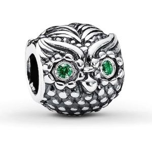 Retired Pandora Wise Owl (w/ Green Eyes) Charm
